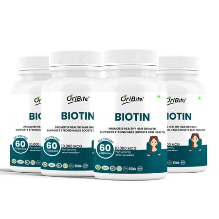 Oribite Biotin 10000mcg Capsules For Hair Growth Support 60 Capsules