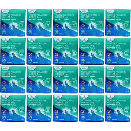 Nicobyt Nicotine Polacrilex Gum U.s.p 2Mg - |Mint Flavoured| 9 Chewing Gums X Pack Of 20