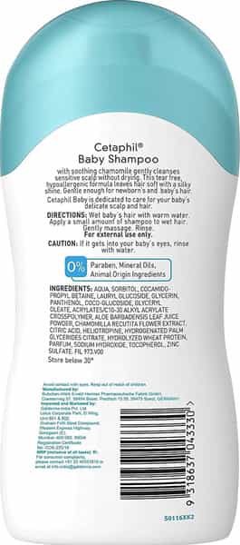 Cetaphil Baby Shampoo | With Naturakl Chamomile | 200 Ml | Pack Of 2
