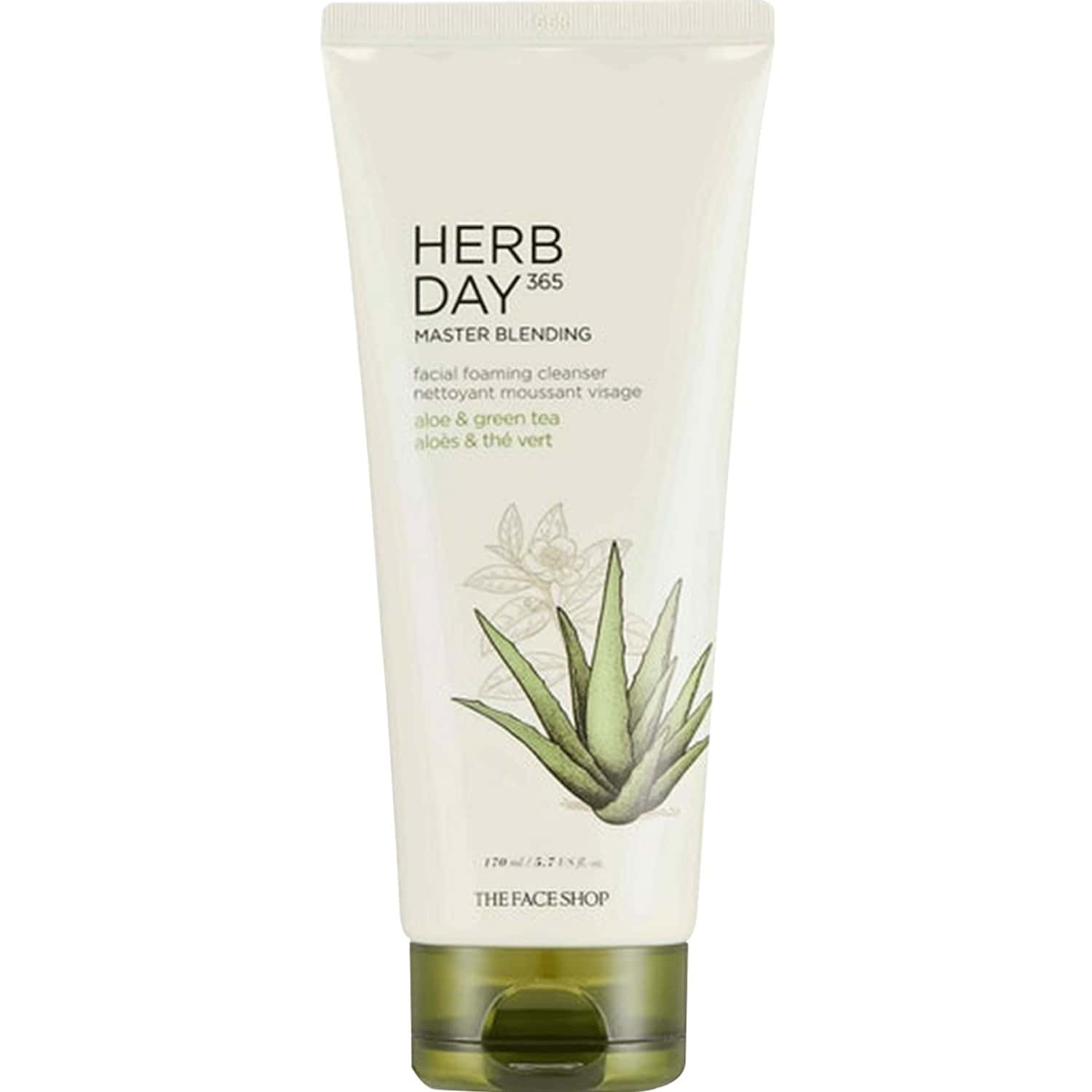 The Face Shop Herb Day 365 Master Blending Foaming Cleanser - Aloe & Greentea- 170 Ml