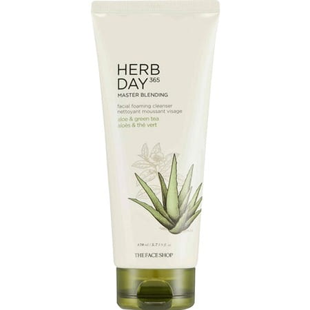 The Face Shop Herb Day 365 Master Blending Foaming Cleanser - Aloe & Greentea- 170 Ml