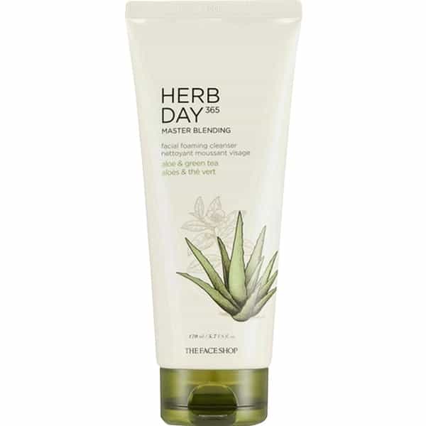 The Face Shop Herb Day 365 Master Blending Foaming Cleanser - Aloe & Greentea- 170 Ml