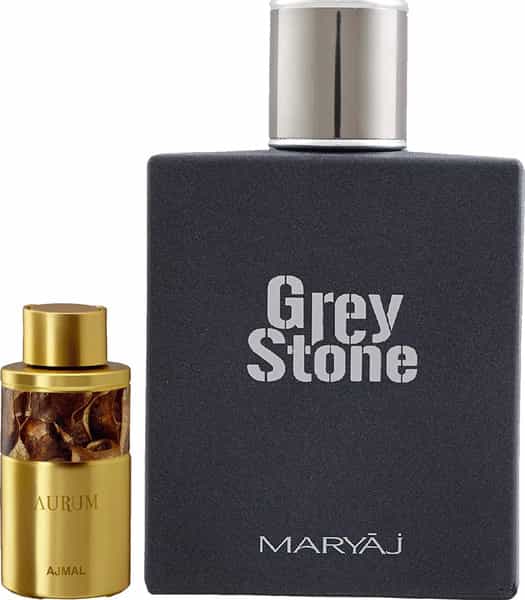 Ajmal Aurum Cp Alcohol-Free Attar 10Ml For Women And Maryaj Grey Stone Edp 100Ml For Men