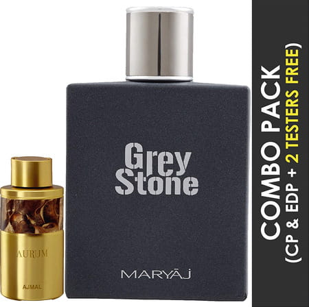 Ajmal Aurum Cp Alcohol-Free Attar 10Ml For Women And Maryaj Grey Stone Edp 100Ml For Men