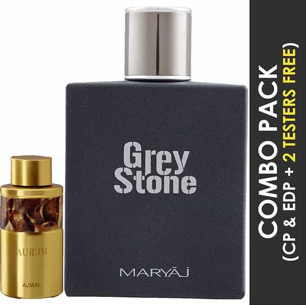 Ajmal Aurum Cp Alcohol-Free Attar 10Ml For Women And Maryaj Grey Stone Edp 100Ml For Men