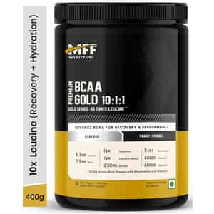 Myfitfuel Premium Bcaa Gold (10:1:1) (10 Times Leucine | Glutamine +6 More) 400g Tangy Orange