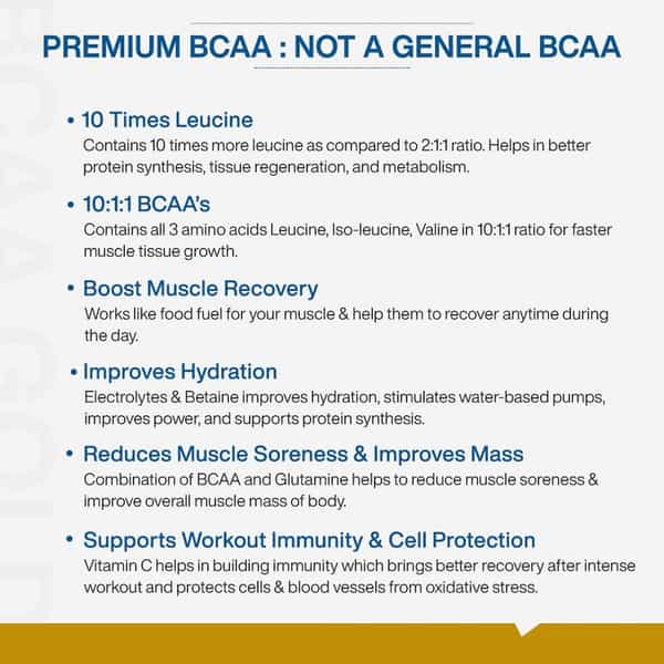 Myfitfuel Premium Bcaa Gold (10:1:1) (10 Times Leucine | Glutamine +6 More) 400G Tangy Orange