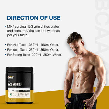 Myfitfuel Premium Bcaa Gold (10:1:1) (10 Times Leucine | Glutamine +6 More) 400G Tangy Orange