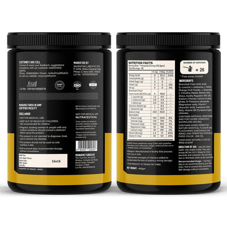 Myfitfuel Premium Bcaa Gold (10:1:1) (10 Times Leucine | Glutamine +6 More) 400G Tangy Orange