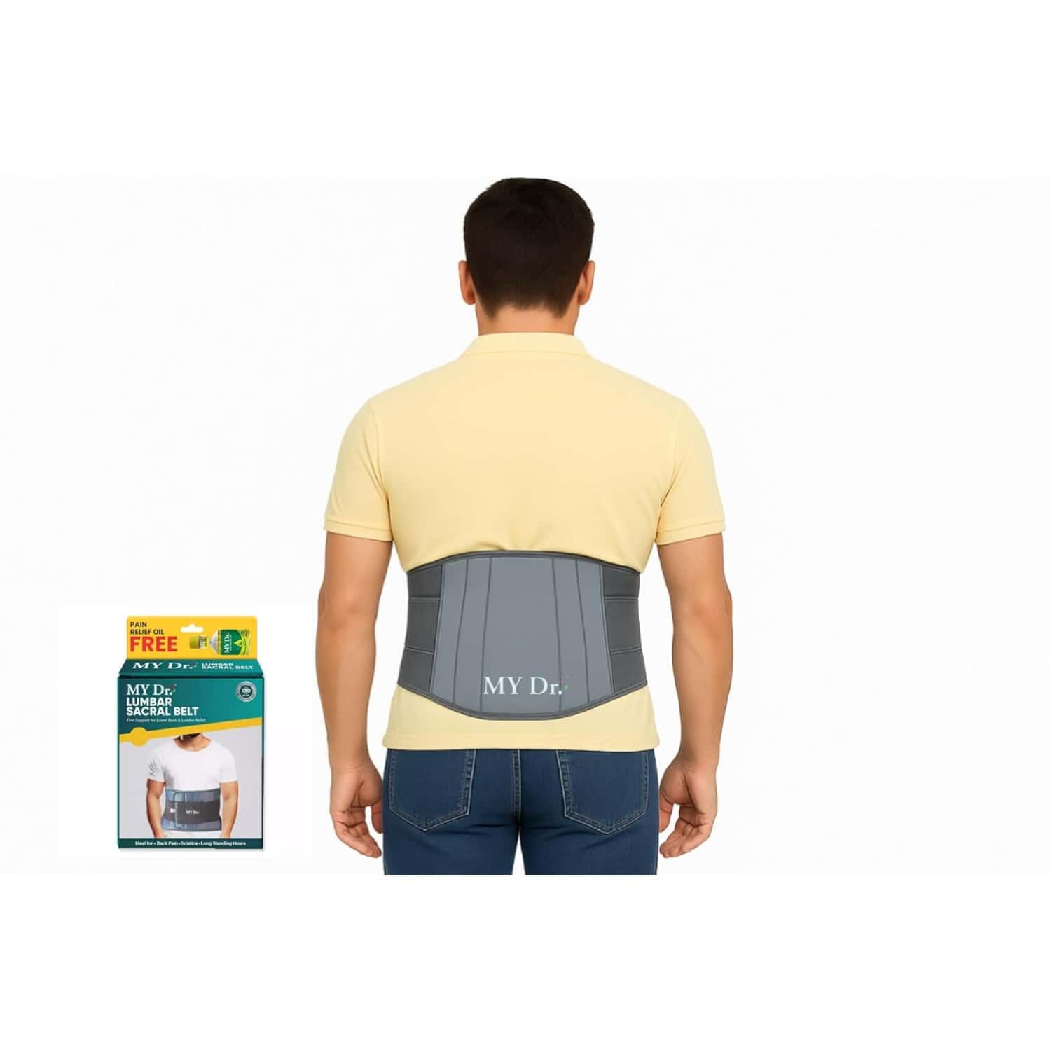 My Dr.Lumbar Sacral Belt | Back Support For Pain | Sciatica | Muscle Spasms & Disc Relief (L )Size