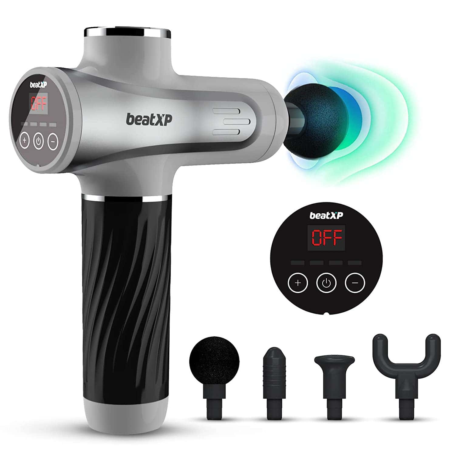 Beatxp Bolt Go Massage Gun |Body Massager Machine For Pain Relief |Touch Display (Glossy Silver)