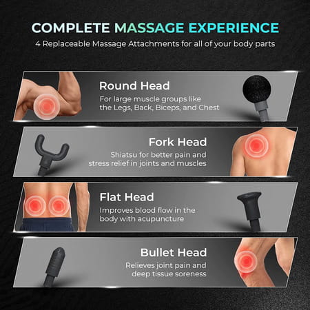 Beatxp Bolt Go Massage Gun |Body Massager Machine For Pain Relief |Touch Display (Glossy Silver)