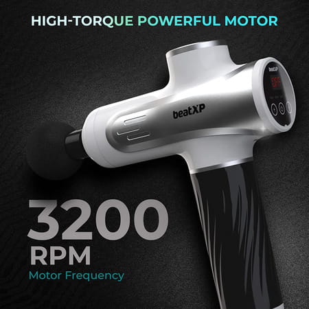 Beatxp Bolt Go Massage Gun |Body Massager Machine For Pain Relief |Touch Display (Glossy Silver)