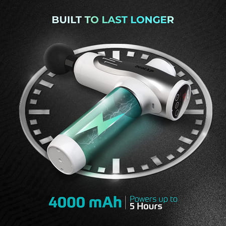 Beatxp Bolt Go Massage Gun |Body Massager Machine For Pain Relief |Touch Display (Glossy Silver)
