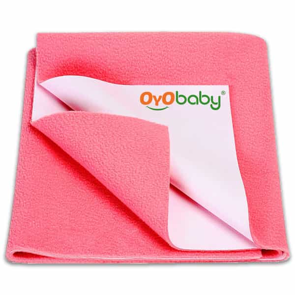 Oyo Baby Waterproof Bed Protector Baby Dry Sheet Extra Large Salmon Rose (140 Cm X 200 Cm)