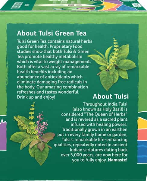 Organic India Tulsi Green Tea Assorted Pack 25 Teabags Box