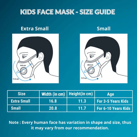 Advind Healthcare Smog Guard N95 Kids Mask Without Valve S (6-10 Years) - Yellow Pack Of 3