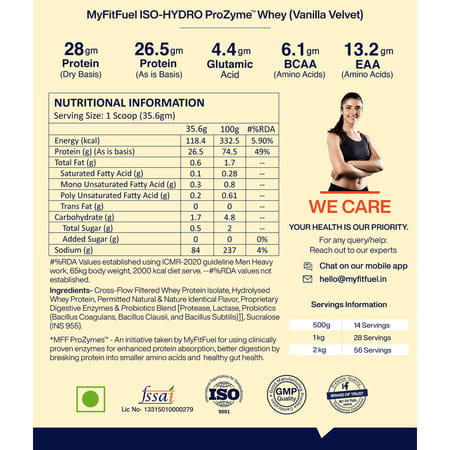 Myfitfuel Diet Whey Gold Protein Isolate | 1 Kg | 30 Servings (Rich Classic Vanilla)