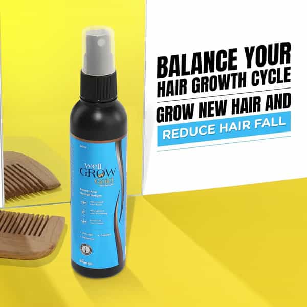 Well Grow Gold Hair Growth Serum With Redensyl | Capixyl & Procapil | 30 Ml X Pack Of 3