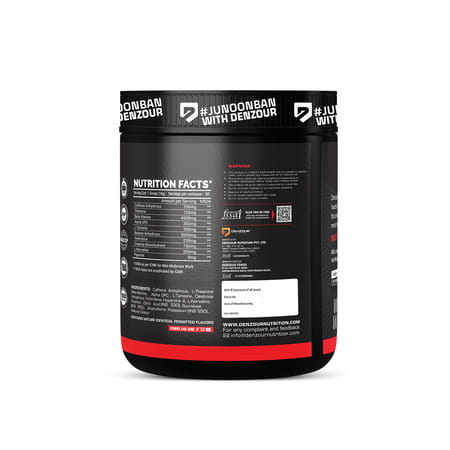 Denzour Nutrition Bee Hp Pre Workout Powder | Energy | Strength & Muscle Pump | Blueberry Flav 300g