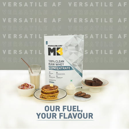 Muscleblaze 100% Clean Raw Whey Protein Concentrate | Unflavoured | 24g Protein Per Scoop | 1 Kg