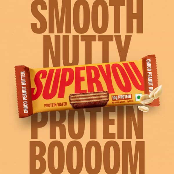 Superyou Choco Peanut Butter Protein Wafer Bars (Pack Of 10)|10 Gram Protein | 3 Gram Fiber