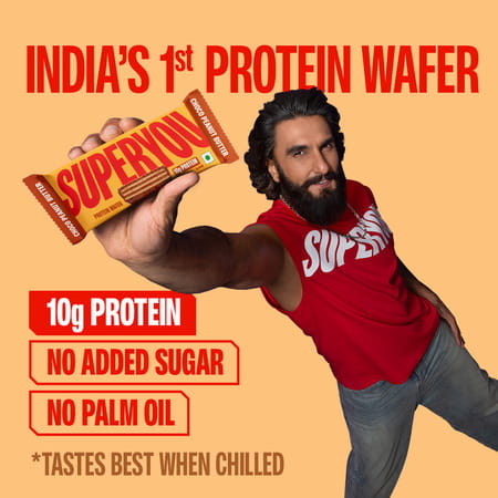 Superyou Choco Peanut Butter Protein Wafer Bars (Pack Of 10)|10 Gram Protein | 3 Gram Fiber
