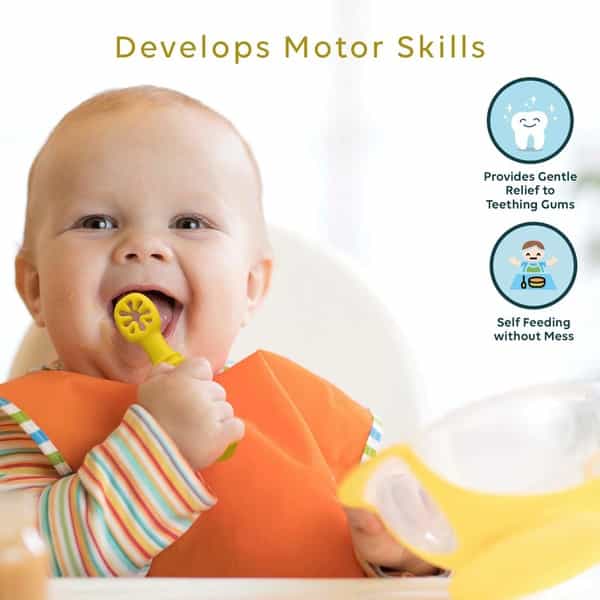 Luvlap Baby - Led Weaning Silicone Spoons 6 M+ Gum Friendly - Set Of 2 