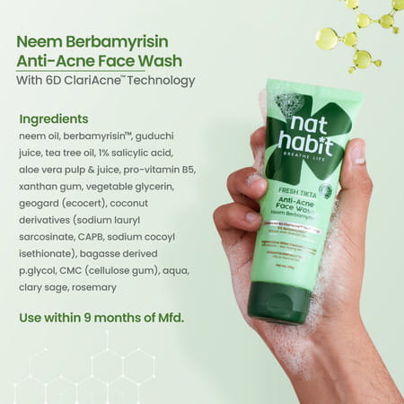 Nat Habit Fresh Pimple Control (Gel) Neem Face Wash (100G)