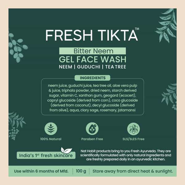 Nat Habit Fresh Pimple Control (Gel) Neem Face Wash (100G)