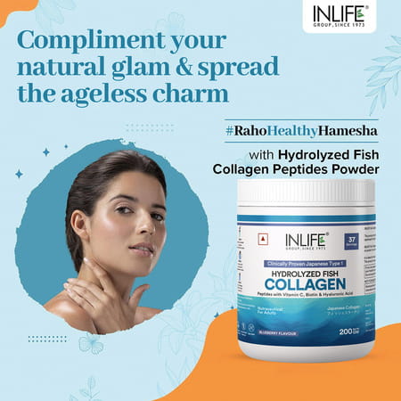Inlife Japanese Marine Collagen Supplements For Women & Men (Blueberry | Fish Collagen | 200g)