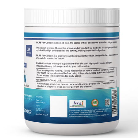 Inlife Japanese Marine Collagen Supplements For Women & Men (Blueberry | Fish Collagen | 200g)
