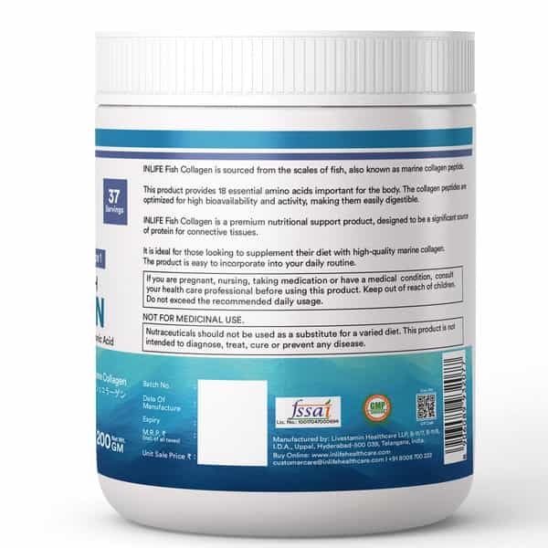 Inlife Japanese Marine Collagen Supplements For Women & Men (Blueberry | Fish Collagen | 200G)