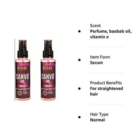 Streax Professional Canvoline Serum With Kera Charge Pack Of 2 (200 Ml)