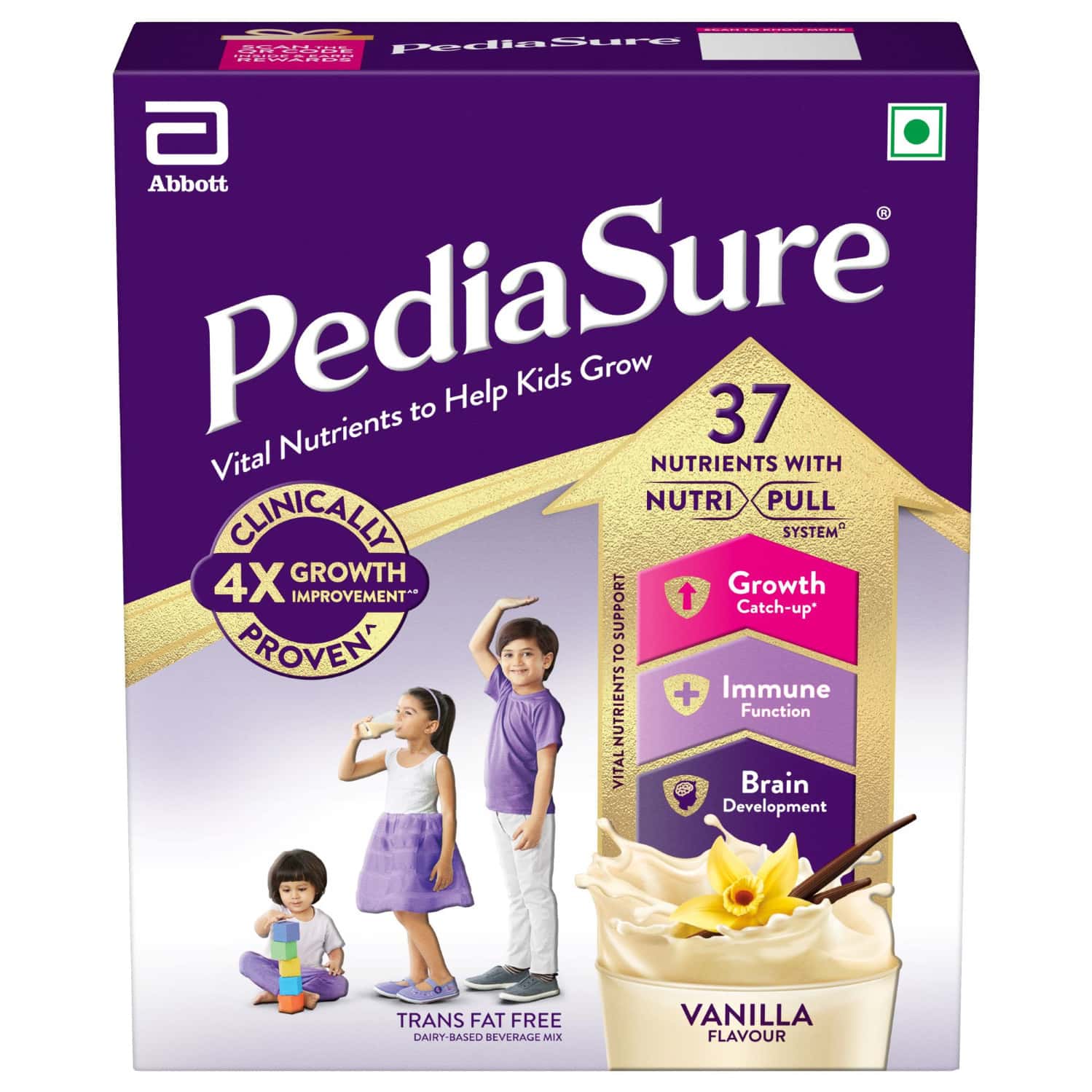 Pediasure New Vital Nutrients To Help Kids Growth For 2-6 Years Old Vanilla Box Of 200 Gm