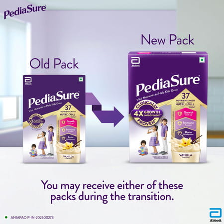 Pediasure New Vital Nutrients To Help Kids Growth For 2-6 Years Old Vanilla Box Of 200 Gm