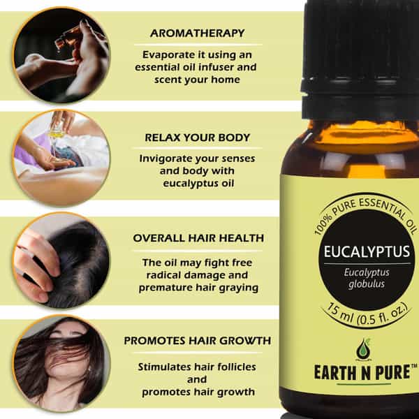 Earth N Pure Essential Oils (Eucalyptus Peppermint & Tea Tree)Pack Of 3 (15 Ml Each)More (45 Ml)