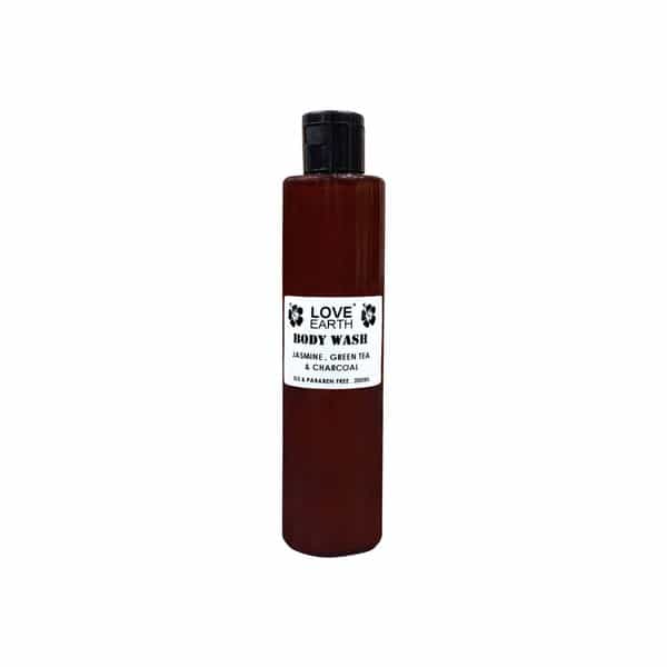 Love Earth Body Wash Jasmine Green Tea And Charcoal With Aloe Vera & Tea Tree Extract 200Ml