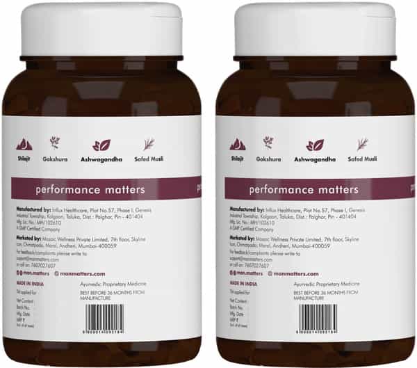 Man Matters Pure Himalayan Shilajit Ashwagandha | Gokshura | 120 Capsules (Pack Of 2)
