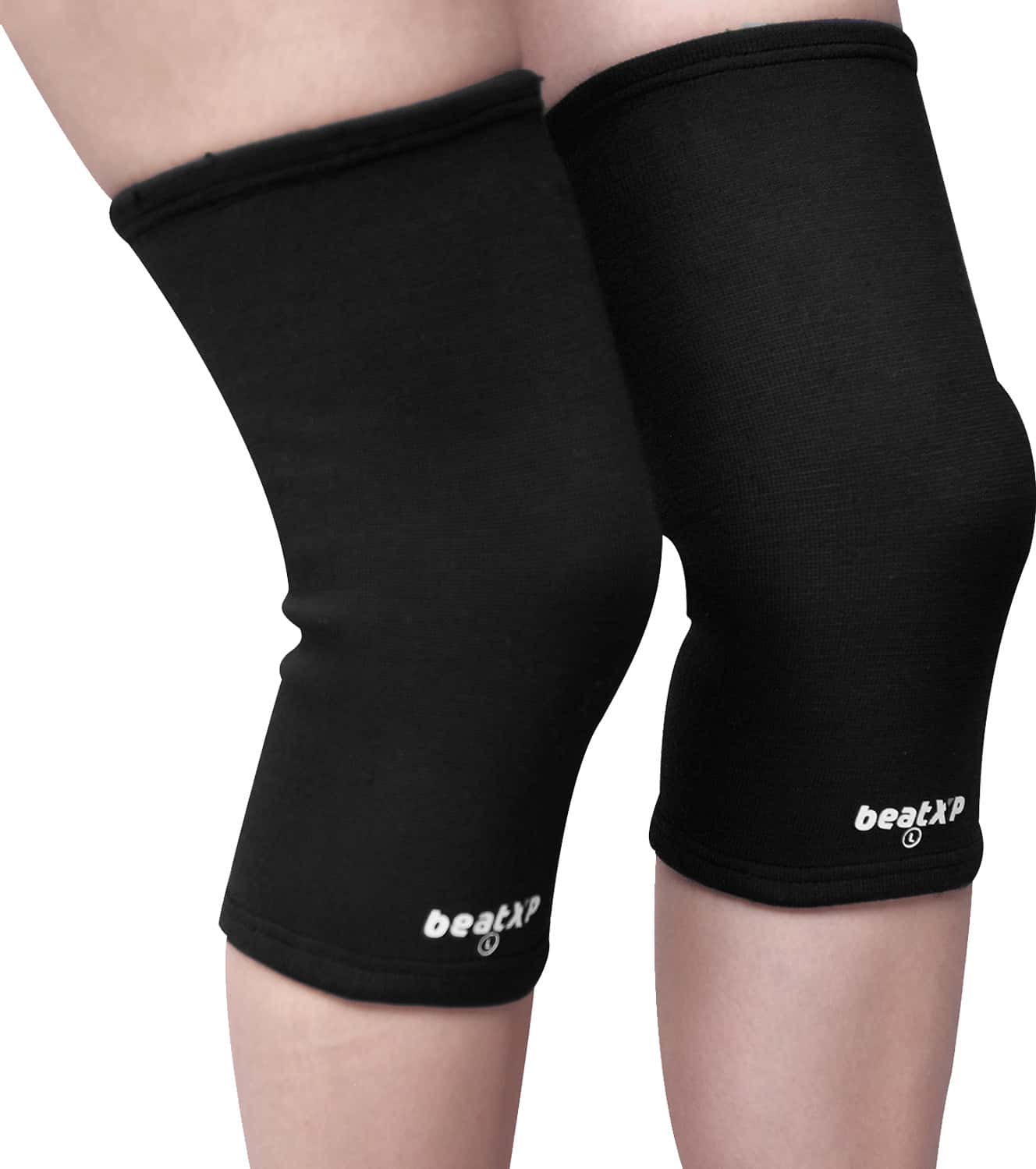 Beatxp Black Color 2 Way Knee Support For Men & Women (Pack Of 2) (Xl)