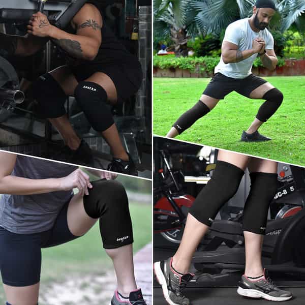 Beatxp Black Color 2 Way Knee Support For Men & Women (Pack Of 2) (Xl)