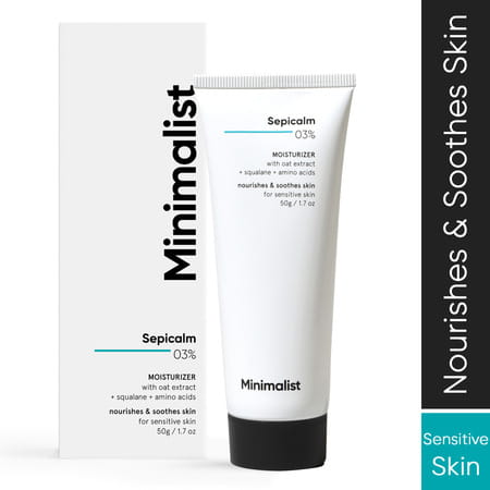 Minimalist Sepicalm 3% Face Moisturiser For Oily Acne Prone & Sensitive Skin (Fragrance Free)(50ml)