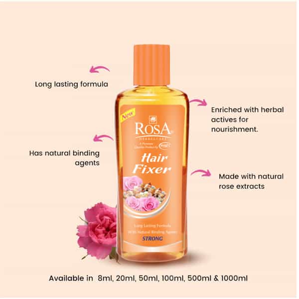 Rosa Hair Fixer Strong With Long Lasting I Luxurious Pro Hair Gel For Hair & Beard Growth - 100Ml