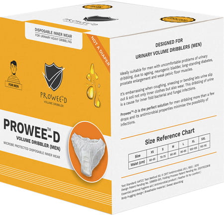 Prowee Men's Disposable Major Incontinence Brief For Volume Dribbler (fitted With Briefliner) - Xl