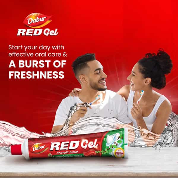 Dabur Red Gel 300G (150G X 2 | Pack Of 2) Toothpaste | Controls Bad Breath | Plaque | Toothache