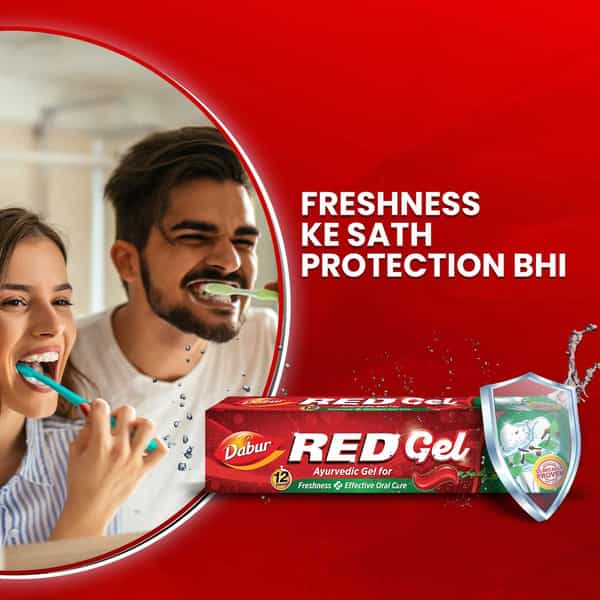 Dabur Red Gel 300G (150G X 2 | Pack Of 2) Toothpaste | Controls Bad Breath | Plaque | Toothache