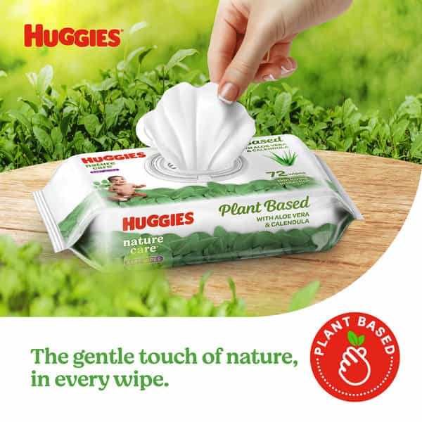 Huggies Nature Care Baby Wipes - Plant Based With Aloe Vera & Calendula (72 X 5 Count)