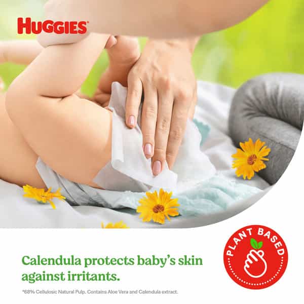 Huggies Nature Care Baby Wipes - Plant Based With Aloe Vera & Calendula (72 X 5 Count)