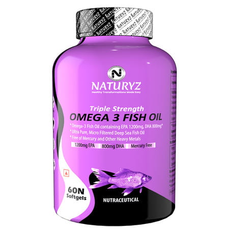 Naturyz Triple Strength Omega 3 Fish Oil 2450 Mg With Highest Epa 1200mg Dha 800mg (60 Softgels)