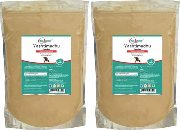 Way2herbal Yashtimadhu Powder | Licorice Root Powder - 1 Kg Each - (Pack Of 2)